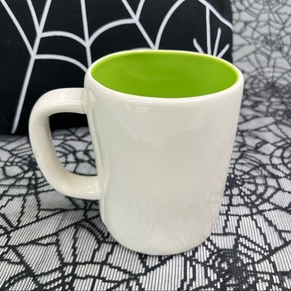 NEW Rae Dunn “BEWITCHED” Lime Green Lined White Ceramic Halloween Coffee Mug - Picture 3 of 6